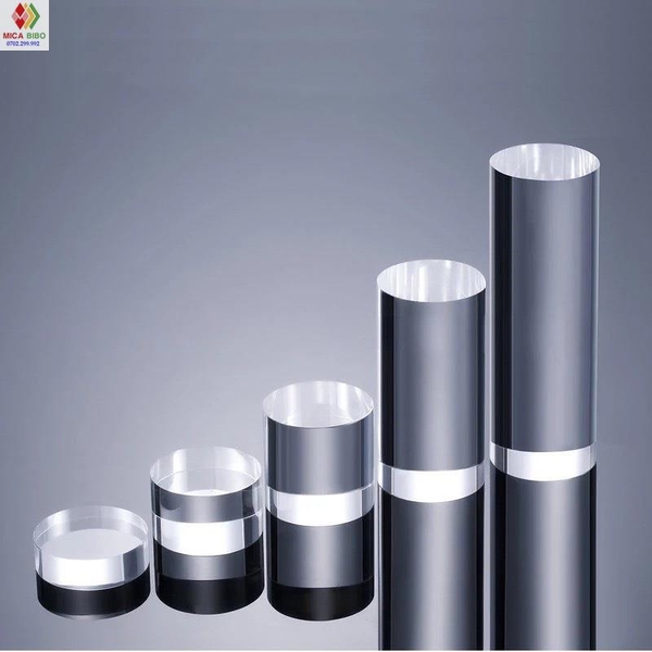 Kệ mica trưng bày sản phẩm hình trụ Dày 3cm, nhiều kích thước