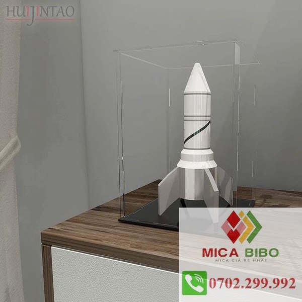 Hộp mica trưng bày, Dài 25cm, rộng 15cm, cao 20cm, dày 2mm, thiết kế theo yêu cầu