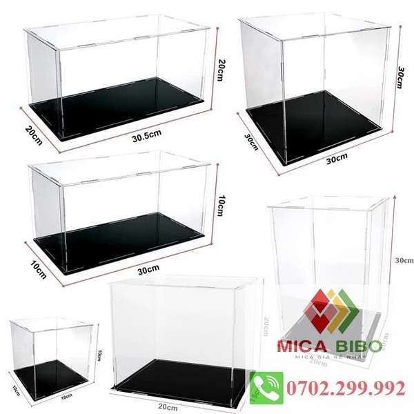 Hộp trưng bày mô hình combo 6 tấm mica dùng làm hộp mica chống bụi trong suốt