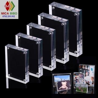 Khung ảnh để bàn/dán tường nam châm trang trí, dày 10mm ( mỗi tấm dày 5mm ) bảo vệ, trưng bày ảnh photocard deco