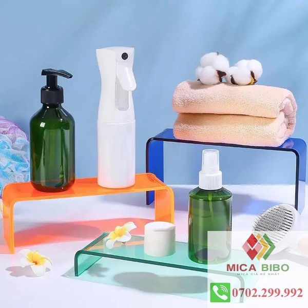 Kệ Mica chữ U - Hàng cao cấp, Combo 3 Kệ mica chữ U trưng bày sản phẩm, nước hoa, son, nhiều màu sắc