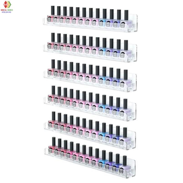 Kệ trưng bày Nail, nước sơn, son, treo tường, kèm miếng dán ốc vít, nhiều màu sắc
