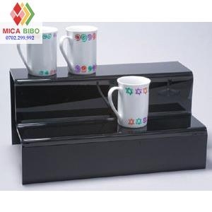 Kệ mica 2 tầng Dài 33cm x Rộng 11cm x Cao 9cm, mỗi tầng cao 4.5cm, Rộng 5.5cm, Dày 3mm