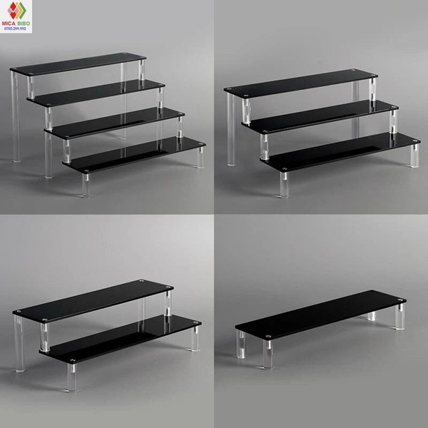 Kệ mica trưng bày nhiều tầng 20x8x5cm mỗi tầng - nhiều kích thước - nhiều màu
