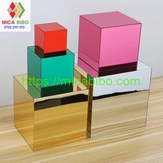 Hộp mica 5 mặt tráng gương nhiều kích thước, nhiều màu sắc, dày 3mm
