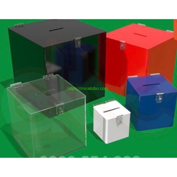 Thùng phiếu mica, thùng bốc thăm, hòm thư, nhiều kích thước