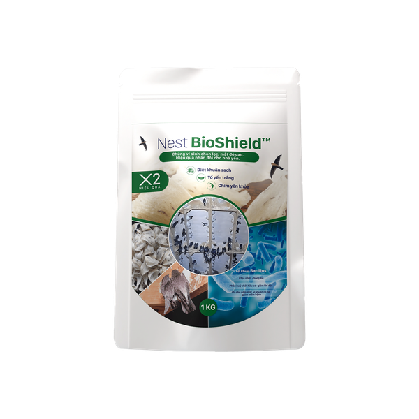 MEN VI SINH NHÀ YẾN NEST BIOSHIELD, KHỬ MÙI NH3, DIỆT NẤM, TỔ TRẮNG, TĂNG ĐÀN (1KG)