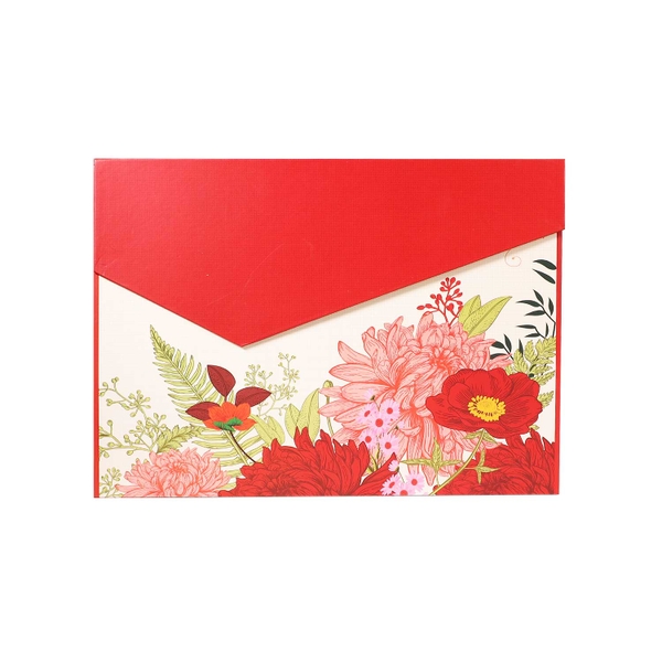 HỘP QUÀ HOA MẪU ĐƠN ĐỎ - NẮP CHÉO