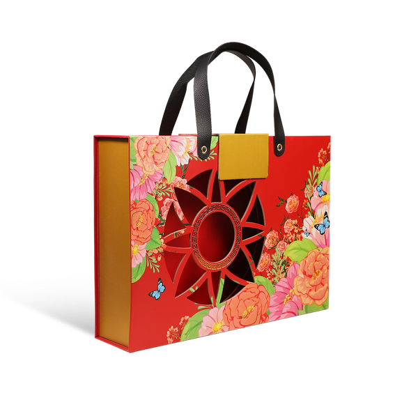 HỘP QUÀ HOA HỒNG - QUAI DA