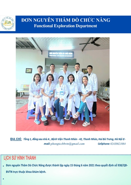 ĐƠN NGUYÊN THĂM DÒ CHỨC NĂNG