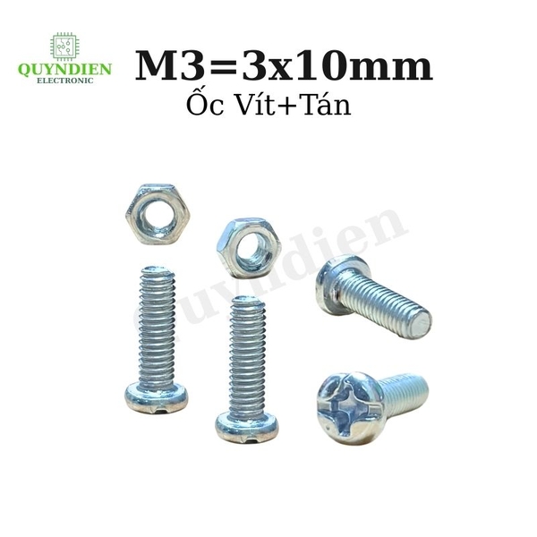 Ốc Vít Tán M3x10mm (Túi 80g) Khoảng 90-100 Con