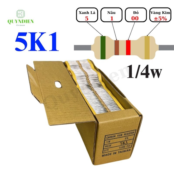 Điện trở Đài Loan 1/4W - 5K1