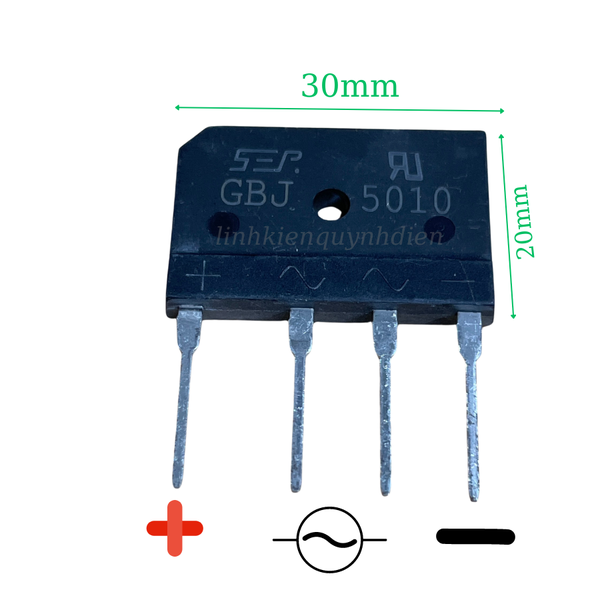 GBJ5010 Diode Cầu Dẹp 50A 1000V Mới