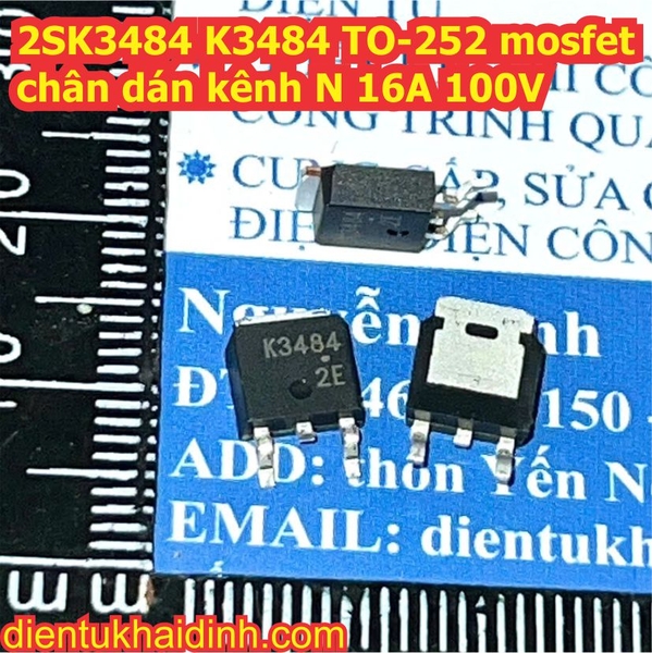 2SK3484 K3484 TO-252 mosfet chân dán kênh N 16A 100V kde1062