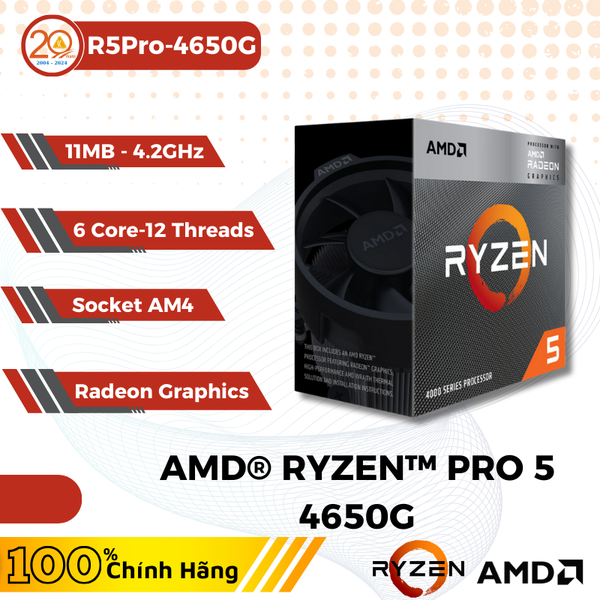 CPU AMD RYZEN 5 Pro 4650G (11MB | 6C-12T | Up to 4.2GHz | Socket AM4)