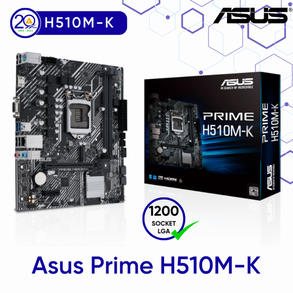 Bo Mạch Chủ Asus Prime H510M-K (Micro-ATX/ LGA1200/ DDR4,/ VGA+HDMI)