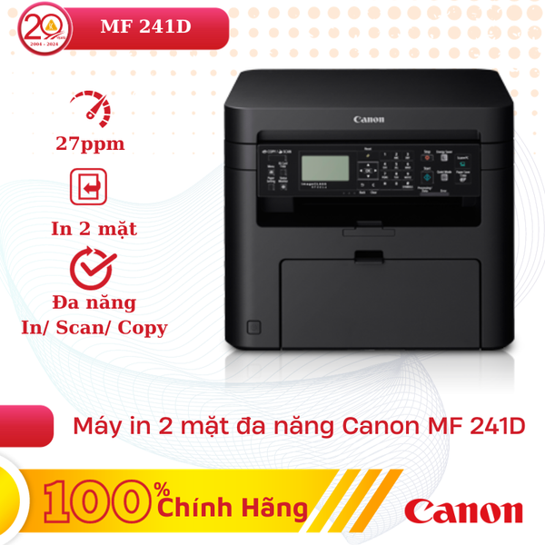 Máy In Canon MF241D (Máy In Laser Đen Trắng, Đa Năng In/ Scan/ Copy/ 2 Mặt)