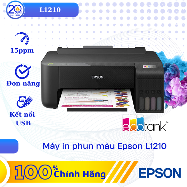 Máy In Phun Epson L1210 (Máy In Phun Màu Liên Tục, Đơn Năng, A4)