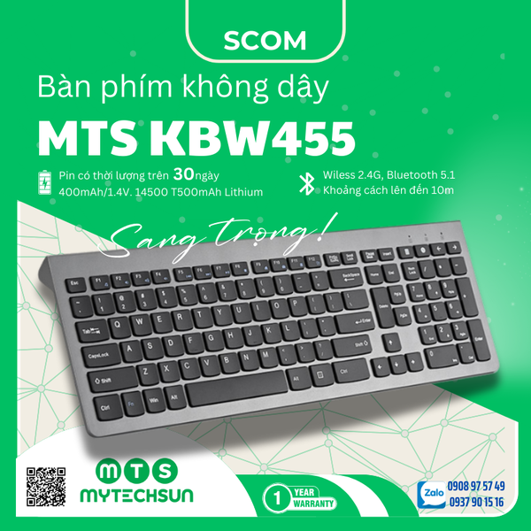 Bàn phím văn phòng không dây Mytechsun KBW455