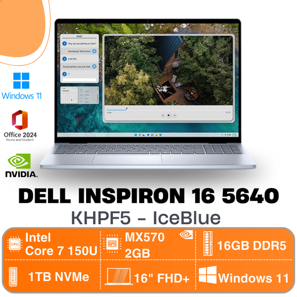 Laptop Dell Inspiron 5640-KHPF5-IceBlue (16