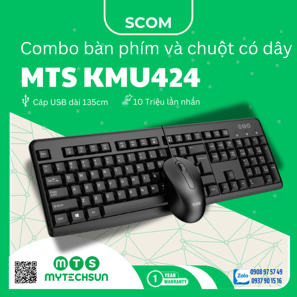 Bộ Keyboard & Mouse Có Dây Mytechsun KMU424