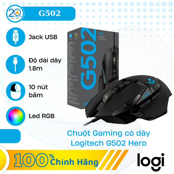 Chuột Gaming Có Dây Logitech G502 Hero