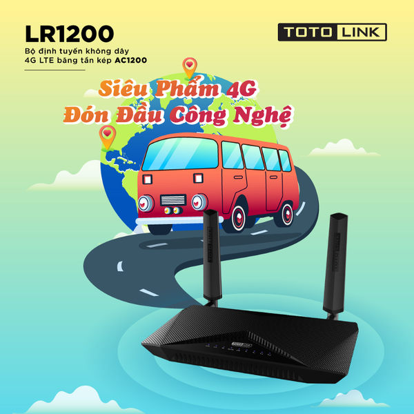 Bộ định tuyến không dây 4G LTE băng tần kép AC1200 (LR1200)