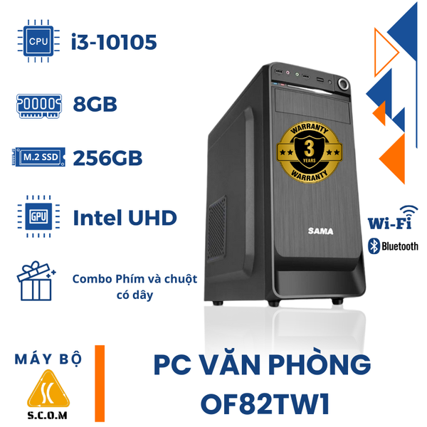 PC Văn Phòng SCOM OF82TW1 (i3 10105 | 8GB | S-256GB | Intel UHD | Win10)