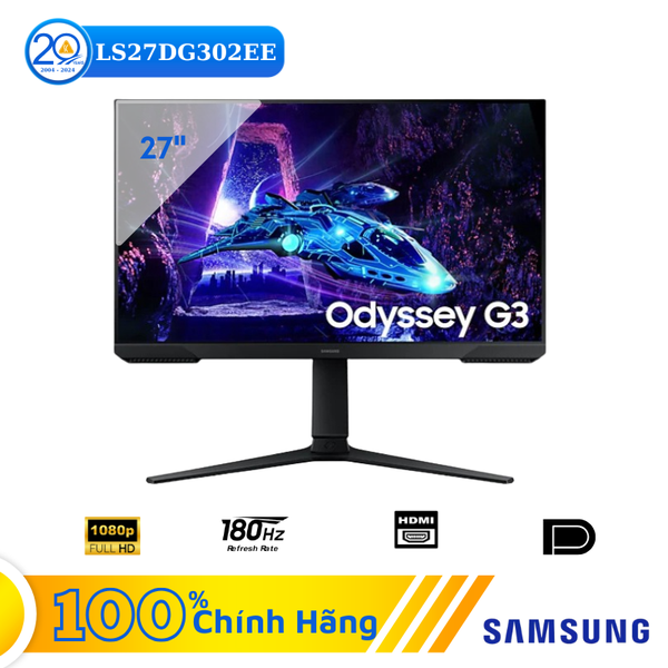 Màn hình LCD SAMSUNG ODYSSEY G3 G30D LS27DG302EEXXV (27 inch/FHD 1920 x 1080/VA/180Hz/1ms)