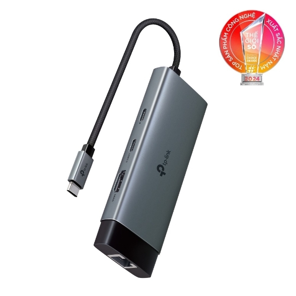 Hub TP-Link UH6120C - Bộ Mở Rộng Kết Nối Type C ra 6 Cổng (HDMI, Power Delivery 100W, LAN 1G, USB C/A)