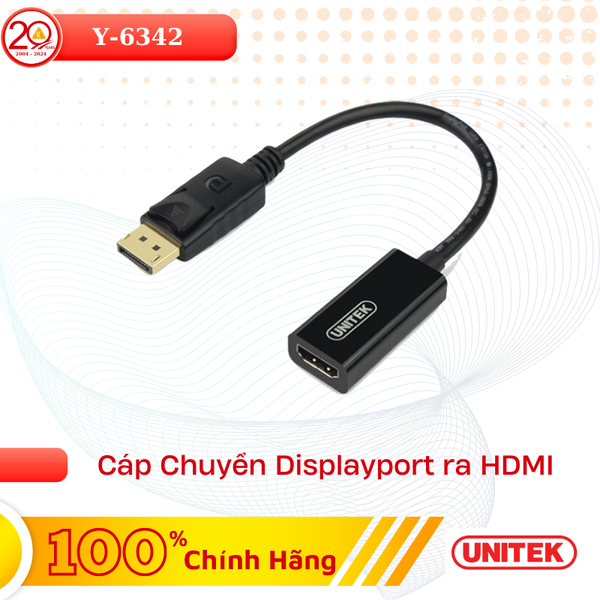 Cáp Chuyển DISPLAYPORT RA CỔNG HDMI 15cm UNITEK Y-6342