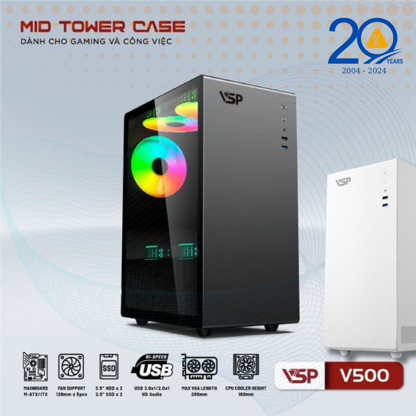 VỎ CASE VSP V500 - (MATX/MID TOWER)