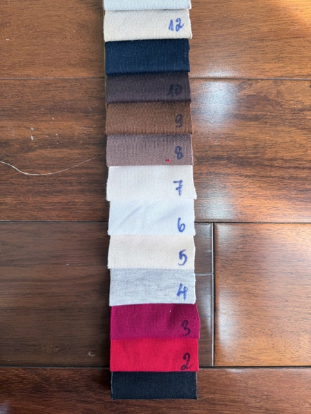 bảng màu vải nỉ tici