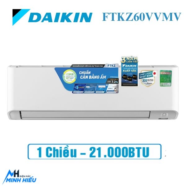 Điều hòa Daikin 1 chiều 21000BTU inverter FTKZ60VVMV giá rẻ chính hãng