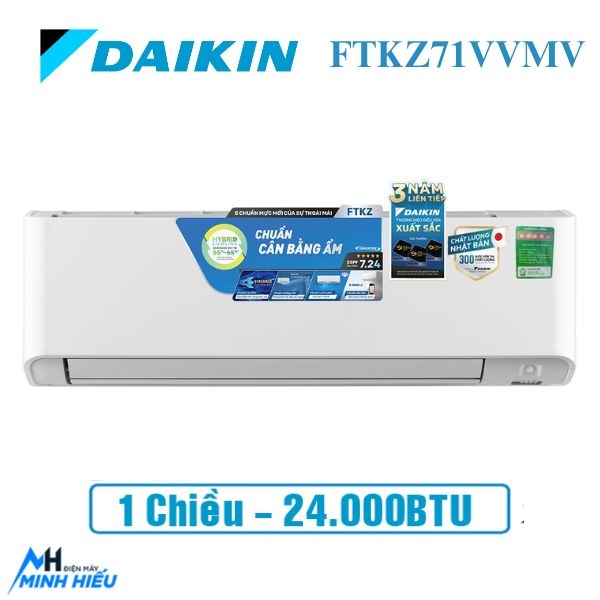 Điều hòa Daikin 1 chiều 24000BTU inverter FTKZ71VVMV giá rẻ chính hãng