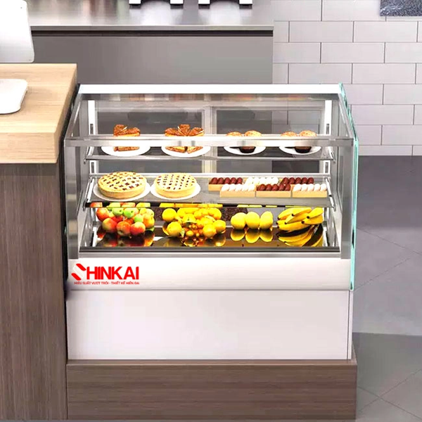 TỦ BÁNH KEM ĐỂ BÀN 2 TẦNG (TRẮNG)
