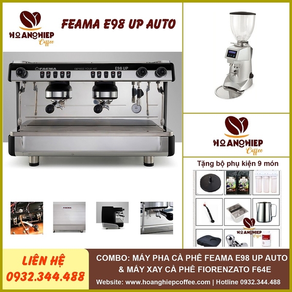 combo-of-feama-e98-up-auto-coffee-maker-and-fiorenzato-f64e-coffee-grinder