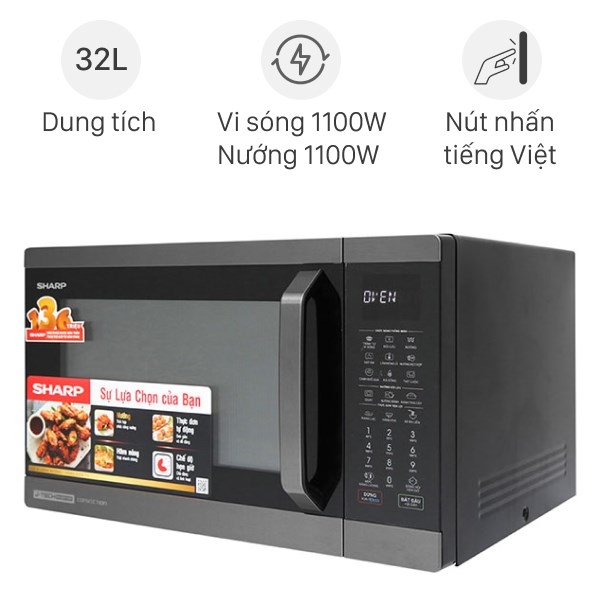 Lò vi sóng có nướng Sharp R-C932XVN-BST 32 lít