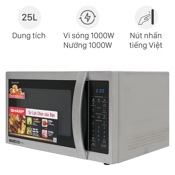 Lò vi sóng có nướng Sharp R-G52XVN-ST 25 lít