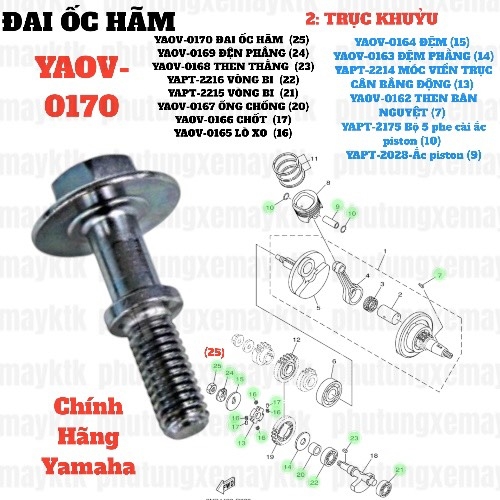 [EX15][2:TRỤC KHUỶU] YAOV-0170 ĐAI ỐC HÃM EX15 (15-18) (25)-[Yamaha]