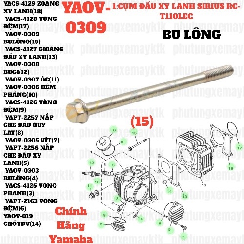 [SIRC][1:CỤM ĐẦU XY LANH] YAOV-0309 BULÔNG SIRIUS RC-T110LE (15)-[Yamaha]