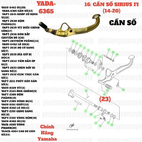 [SIR][16:CẦN SỐ] YADA-6365 CẦN SỐ SIRIUS-FI(14-20) (23) [Yamaha]