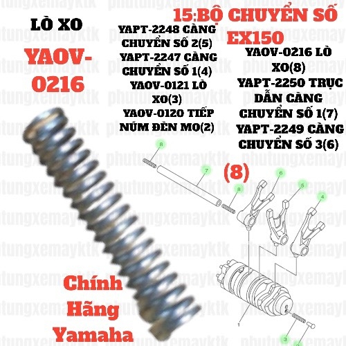 [EX15][15:BỘ CHUYỂN SỐ] YAOV-0216 LÒ XO EX15 (15-18) (8) [Yamaha]. SIRIUS RC [15:BỘ(9)], EX155 [15:BỘ(11)]