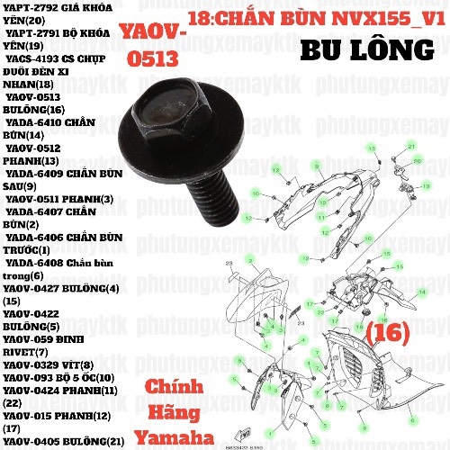 [NVX155_V1][18:CHẮN BÙN] YAOV-0513 BULÔNG NVX155_V1 (16)