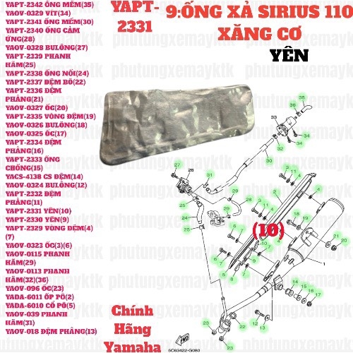 [SIRC][9:ỐNG XẢ] YAPT-2331 YÊN SIRIUS RC-T110LE (10)-[Yamaha]