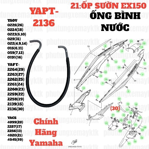 [EX15][21:ỐP SƯỜN] YAPT-2136 ỐNG DẦU EX15 (15-18) (30)-[Yamaha]