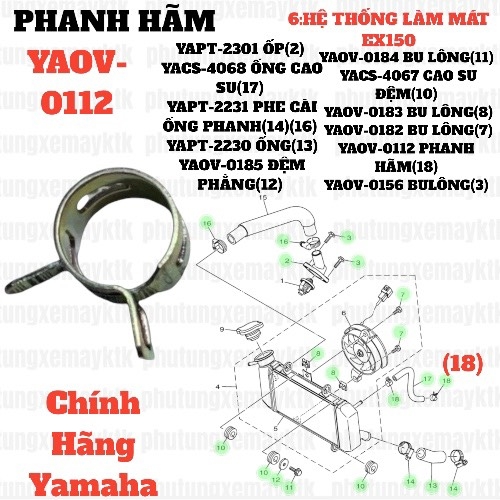 [EX15][6:HỆ THỐNG LÀM MÁT]YAOV-0112 PHANH HÃM EX15 (15-18) (18)-[Yamaha]