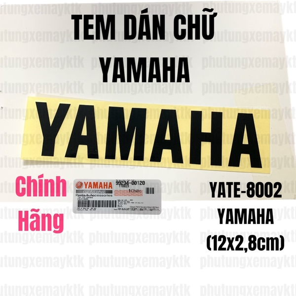 [Chính hãng Yamaha]YATE-8002-Tem dán chữ YAMAHA(12x2,8cm)