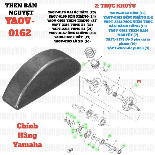 [EX15][2:TRỤC KHUỶU] YAOV-0162 THEN BÁN NGUYỆT-EX150 (7) SIRIUS RC [2:TRỤC(7)]-[Yamaha]