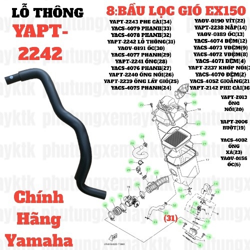 [EX15][8:BẦU LỌC GIÓ] YAPT-2242 LỖ THÔNG HƠI EX15 (15-18) (31)-[Yamaha]